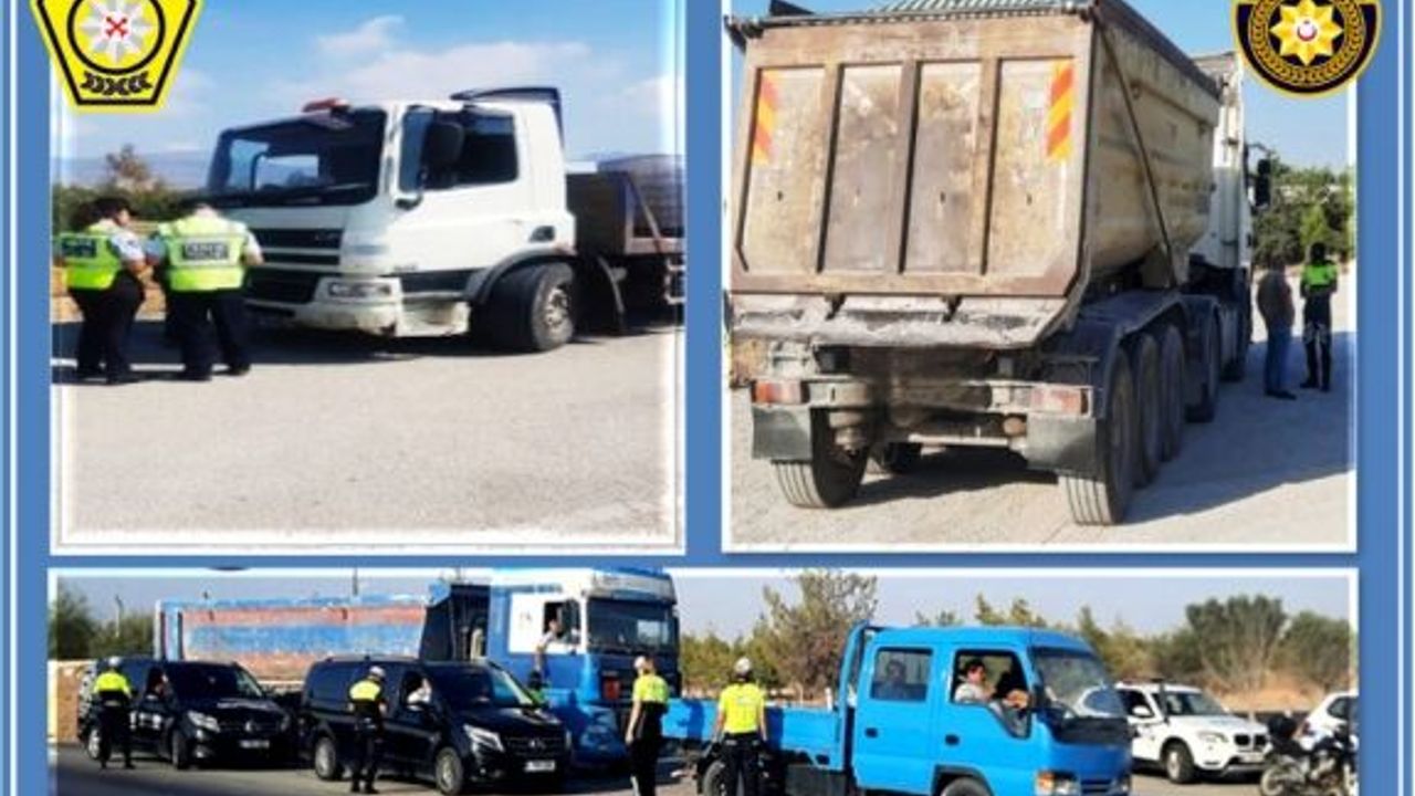 Trafiğe çıkış saatine uymayan 6 kamyon sürücüsü hakkında yasal işlem