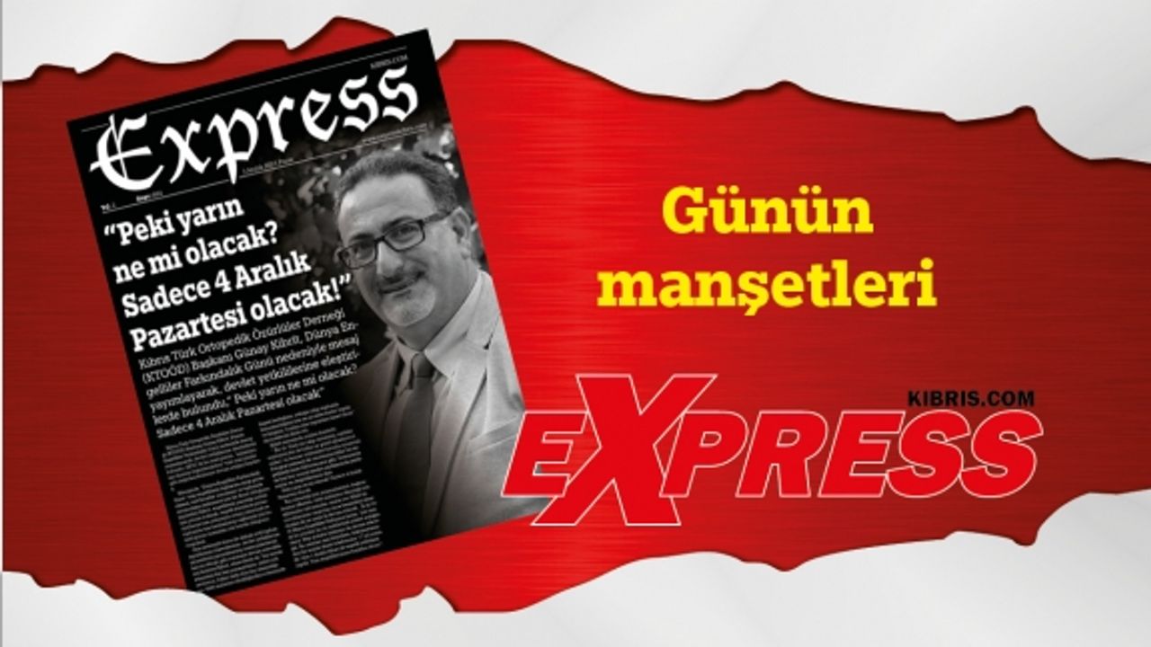 3 Aralık 2023 KKTC-TC Gazete Manşetleri