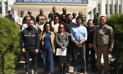 KTOEÖS Lefkoşa Polis Müdürlüğü önünde basın açıklaması yaptı