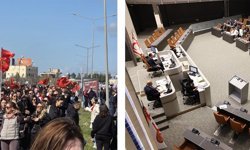 Meclis oturumuna ara verildi, meclis önünde arbede yaşandı