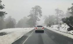Trodos Dağları'nda mayıs ayında kar sürprizi