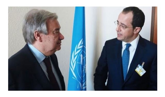 Hristodulidis, AB Zirve Toplantısı çerçevesinde Guterres’le görüştü