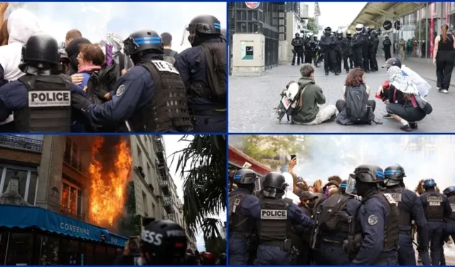 Fransa'da kemer sıkma politikaları karşıtı eylemlerde 128 kişi gözaltına alındı