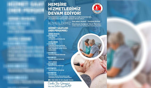 Girne Belediyesi köylerde hemşirelik hizmetlerine devam ediyor