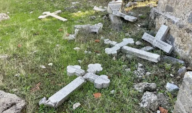 Lapta'daki tarihi Rum mezarlığı harabe halde