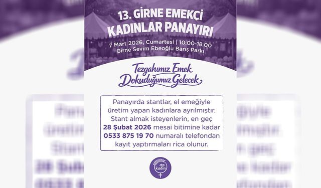 CTP Kadın Örgütü Girne İlçesi, 'Emekçi Kadınlar Panayırı' düzenliyor