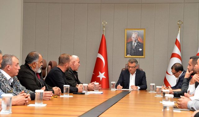 Cumhurbaşkanı Erhürman, Hayvan Üreticileri ve Yetiştiricileri Birliği üyelerini kabul etti