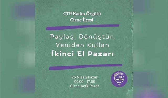 CTP Kadın Örgütü pazar günü Girne'de ikinci el eşya standı açacak