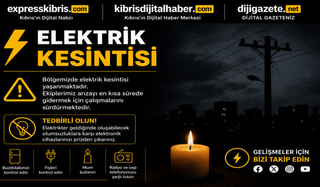 Haspolat'ta bazı bölgeler Cuma günü iki saat elektriksiz kalacak