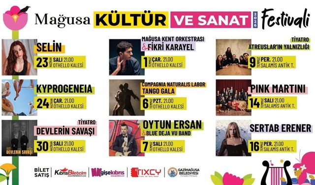 Mağusa Kültür ve Sanat Festivali için bilet satışları devam ediyor