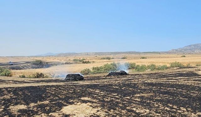 Lefkoşa-Girne ana yolunda araç, Boğaziçi'nde arazi yangını