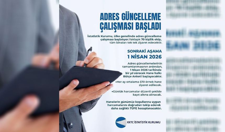 İstatistik Kurumu'nun adres güncelleme çalışması başladı