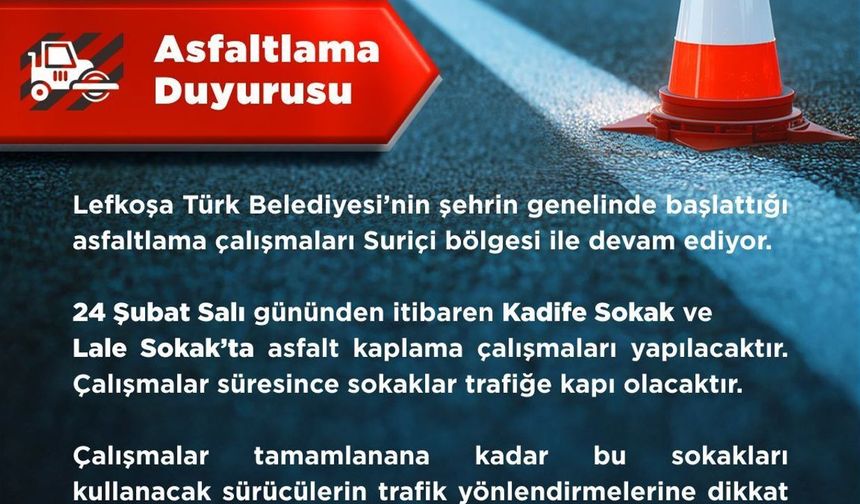LTB'den asfaltlama duyurusu...