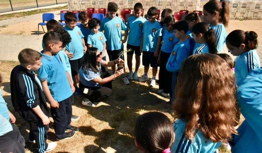 AB Bilgi Merkezi, Lefkoşa Dr. Suat Günsel İlkokulu'nda ağaç dikim etkinliği düzenledi