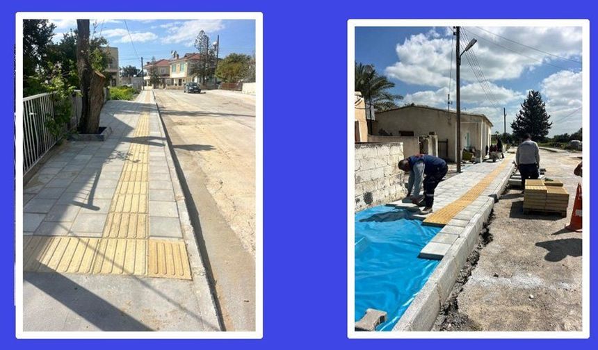 Aslanköy'deki drenaj ve kaldırım çalışması tamamladı