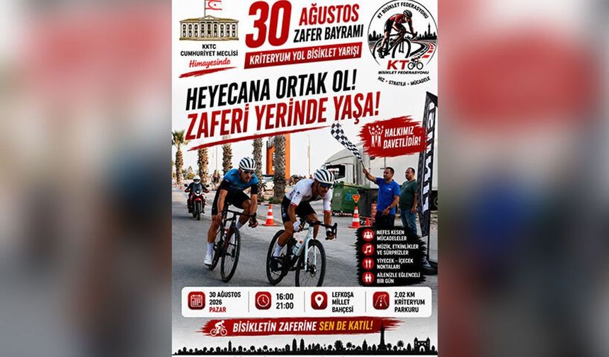 30 Ağustos Zafer Bayramı Kriteryum Yol Bisiklet Yarışı pazar günü yapılıyor