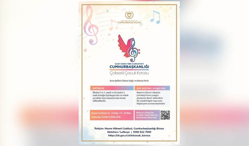 Cumhurbaşkanlığı Çoksesli Çocuk ve Gençlik Koroları için seçmeler başlıyor