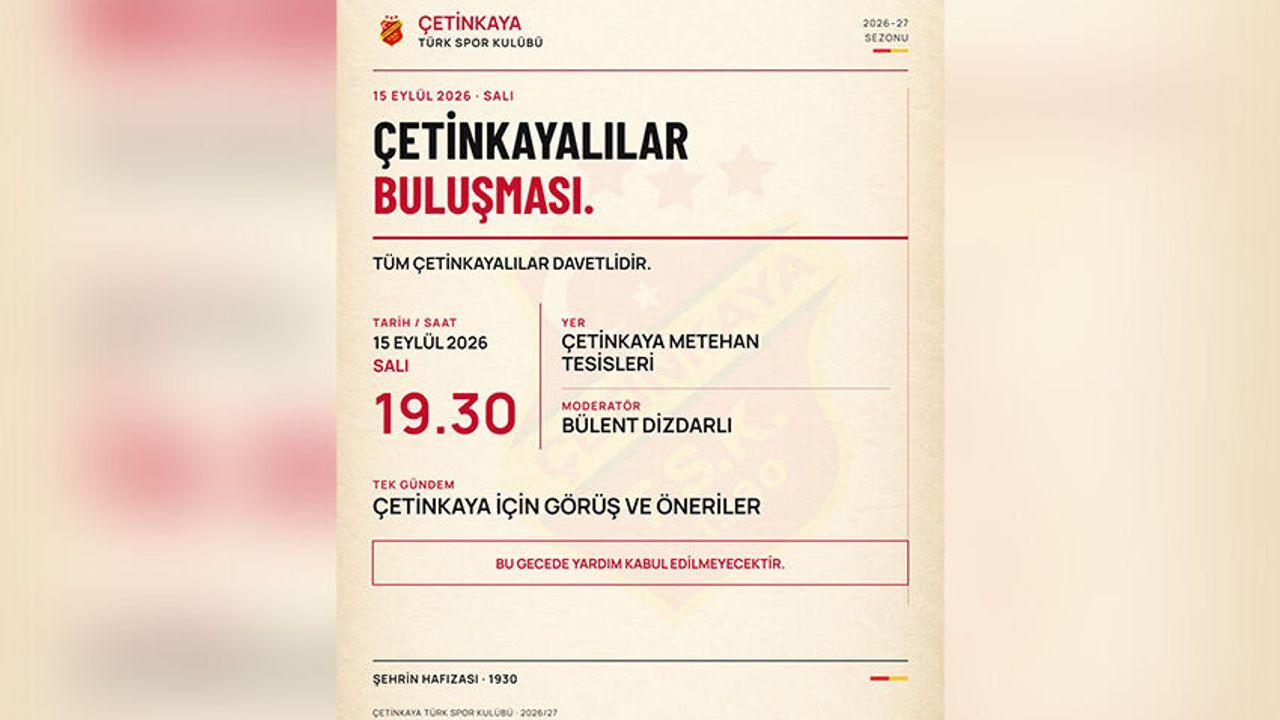 Çetinkaya Camiası 'Çetinkayalılar Buluşması Ve Kokteyli'nde' Bir Araya Geliyor