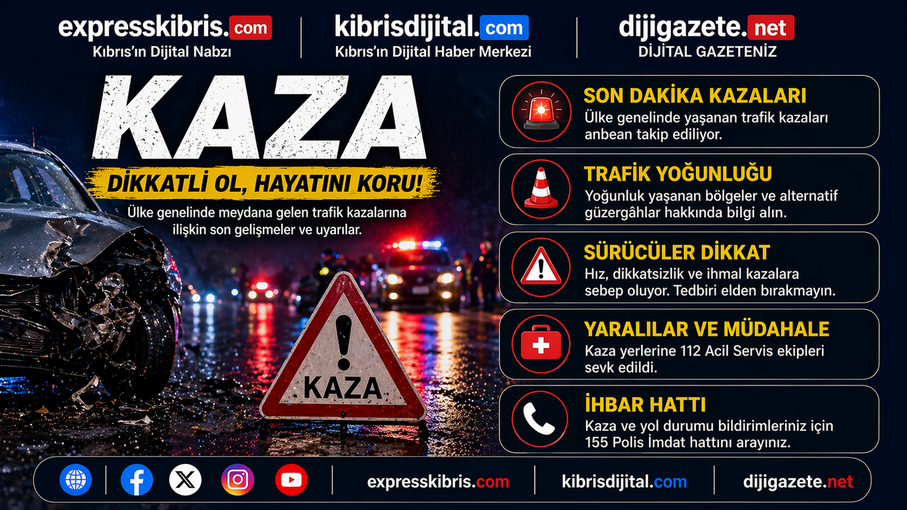 Gazimağusa'daki trafik kazasında biri ağır 2 kişi yaralandı
